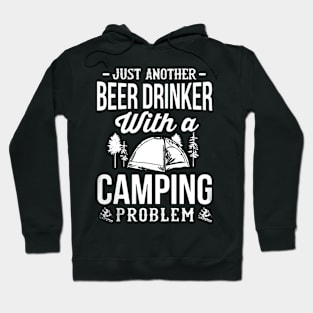 Beer drinker with a camping Hoodie